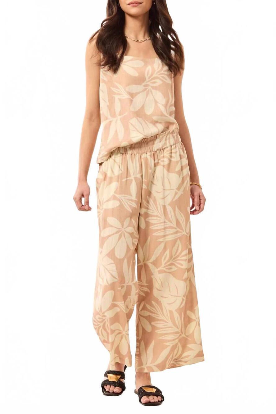 NEW TRIBAL women's pull on crop pants with waistband ruffle in desert